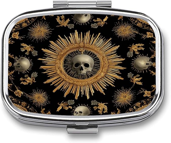 Metal 2 Compartment Pill Organizer Travel Friendly Portable Compact Pill Box by Unknown