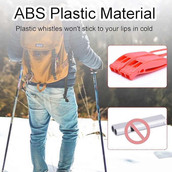 4Pack Emergency Whistles with Adjustable Reflective Lanyard, Shrill Loud Safety - Image 7