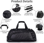 Duffle Bag for Travel, Carry on Gym Bag for Men, Waterproof Sport Bags - Image 5