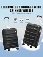 28 Inch Luggage with Spinner Wheels, Large Hard Shell Suitcase, Lightweight PP - Image 2