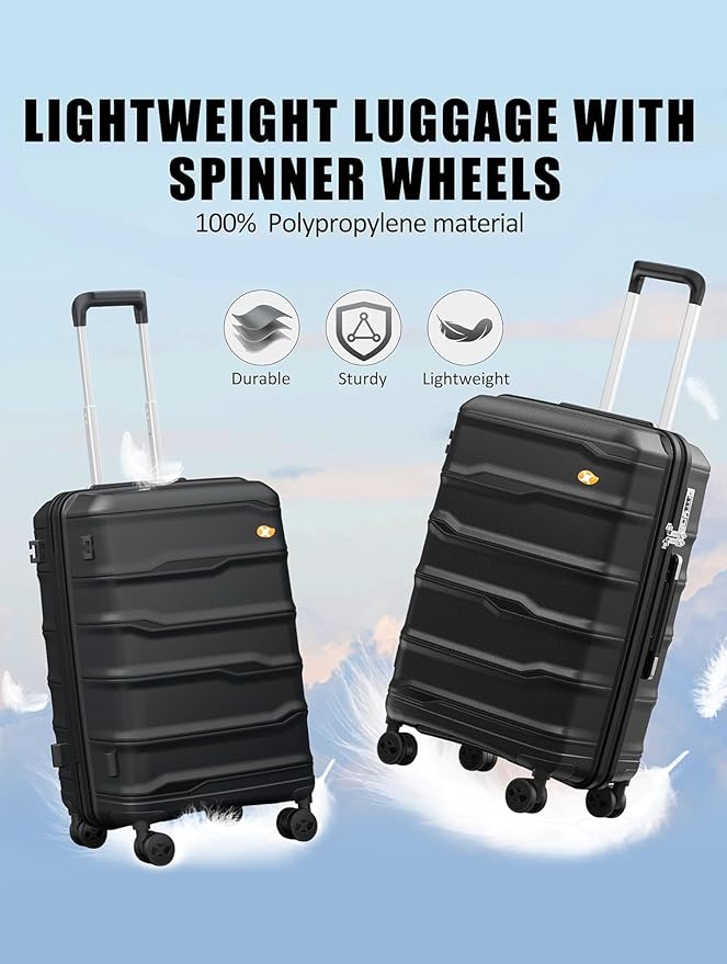 28 Inch Luggage with Spinner Wheels, Large Hard Shell Suitcase, Lightweight PP - Image 2