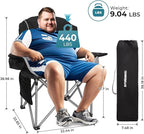 FUNDANGO Folding Camping Chair Heavy Duty, 2 Pack Oversized 440 Lbs Support - Image 2
