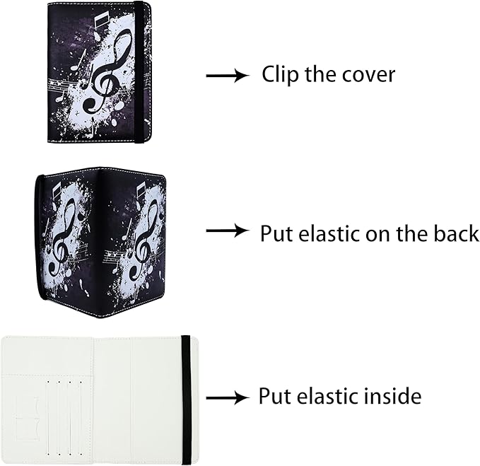 Music Note Passport Holder for Women and Men PU Leather Passport Cover for - Image 3