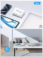 165W USB C Charger Block, 6 Port Multi USB-C Charging Station, 100W PD Fast - Image 4