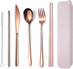 AARAINBOW 6 Pieces 18/8 Stainless Steel Flatware Set Portable Reusable Cutlery by AARAINBOW