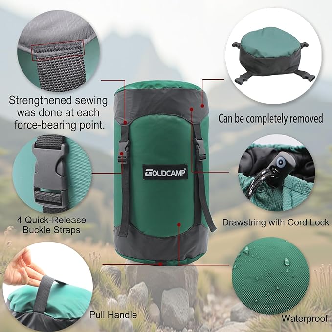 GoldCamp Compression Sack, Waterproof & Ultralight Sleeping Bag Stuff Sack - Image 3