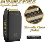 Supreme Trimmer Crunch STF602 – Waterproof Double Foil Shaver for Men | 150 Min Runtime, Wet/Dry Cordless & Corded Electric Razor | Hypoallergenic Foils for Face, Head & Stubble