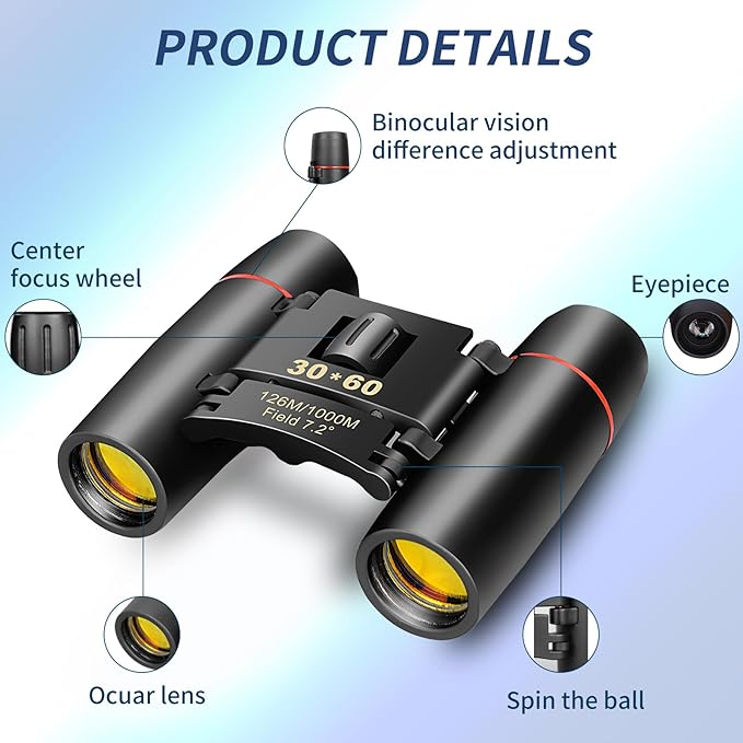 Compact Binoculars for Adults and Kids, HD Mini Portable Outdoor Binoculars - Image 7