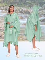 SaphiRose Extra Thick Hooded Rain Poncho Double Layer Waterproof Raincoat Jacket - Image 5