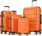 SHOWKOO Luggage Sets Expandable PC+ABS Durable Suitcase Sets Double Wheels TSA by SHOWKOO