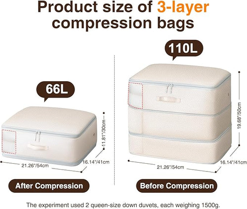 1 Pack Compression Storage Bags - 110L Large Capacity Comforter Storage Bag - Image 2