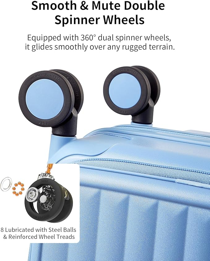 aji Expandable Top Open 26 Inch Checked Luggage - Image 8