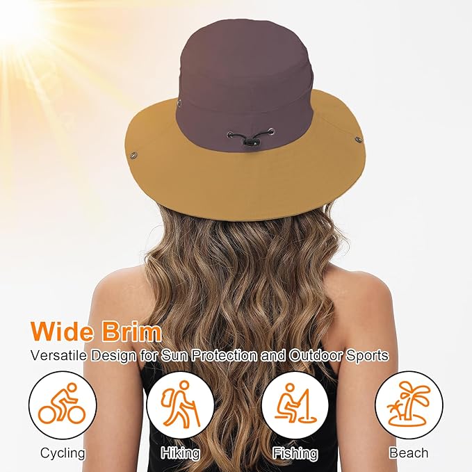 Sun Hats for Women Bucket Hat UV Protection Fishing Hat Wide Brim Safari Hats 2 - Image 4