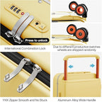 mixi Carry On Luggage Wide Handle Luxury Design Rolling Travel Suitcase PC - Image 4