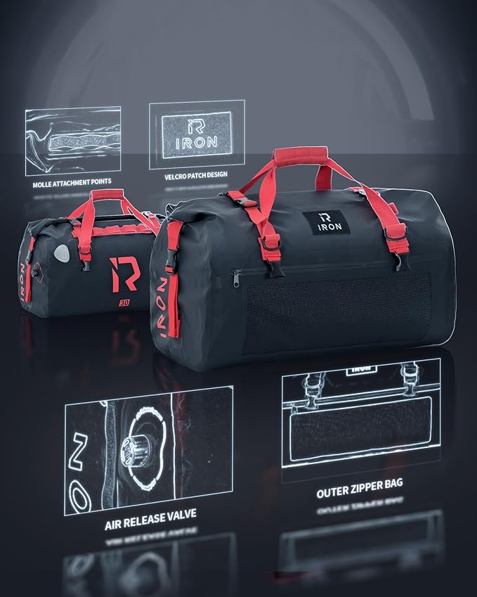 BORLENI Waterproof Motorcycle Dry Duffel Bag Luggage Tail Bag - Image 3