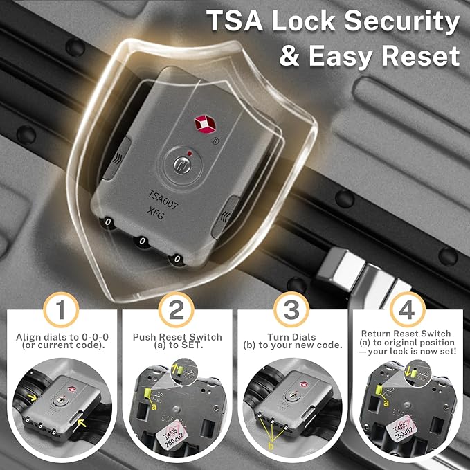 Krute Luggage Set 2 Pieces 20 28 Inch Aluminum Frame Carry on Luggages TSA Lock - Image 2