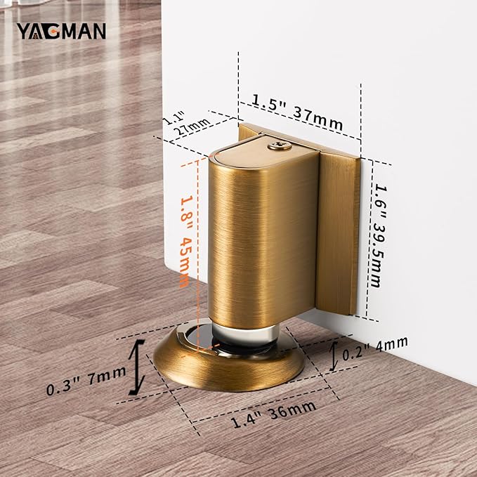 1 Pack Magnetic Door Stoppers Retractable Bottom of Door Holder No Drilling - Image 2