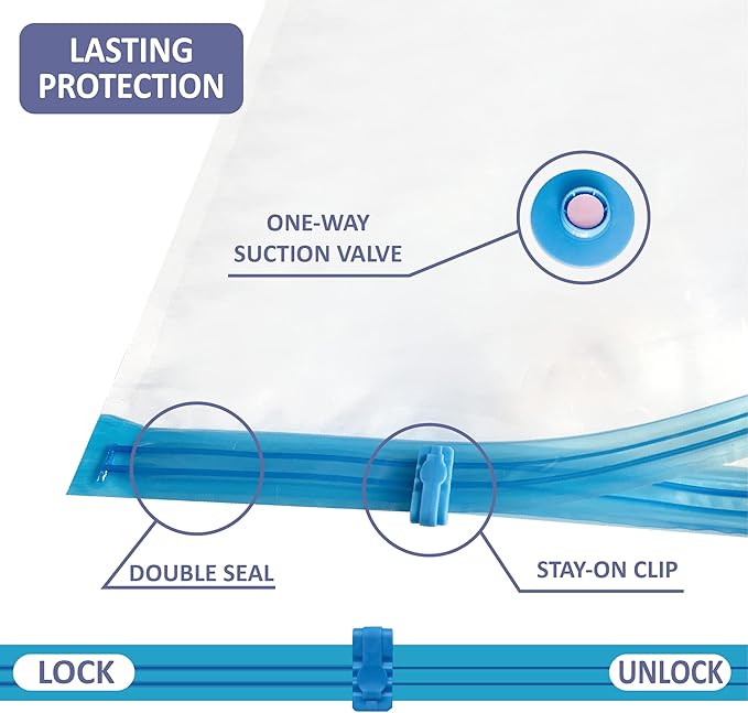 25 Pack Vacuum Storage Bags, Space Saver Vacuum Storage Bags, Vacuum Seal Bags - Image 7