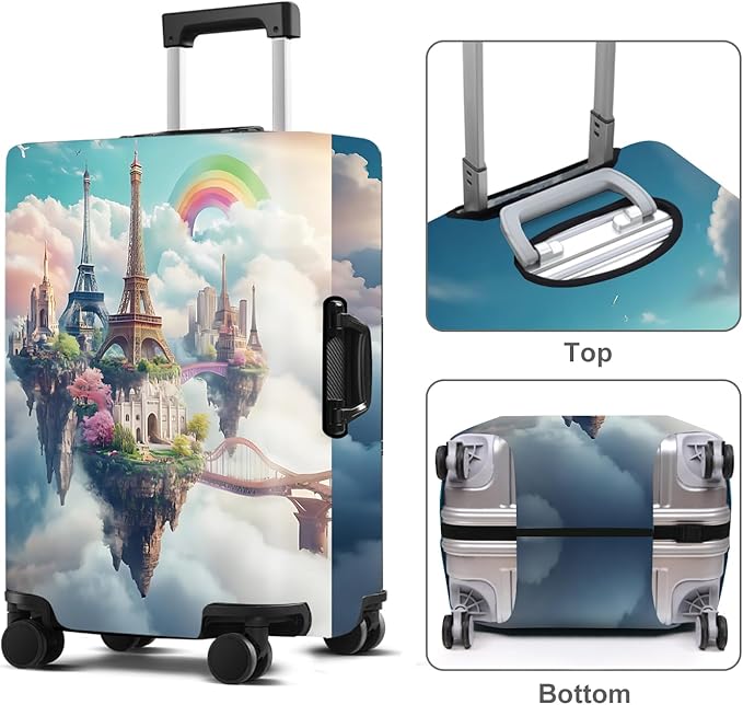 Iron tower Luggage Cover Washable Suitcase Protector Anti-Scratch, Stretchable - Image 2