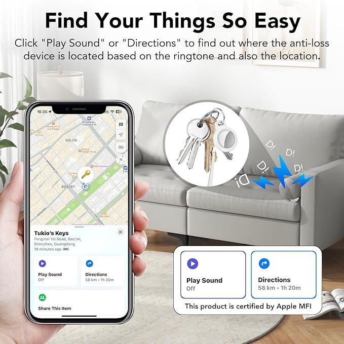 2025 New Air Tracker Tag-1 Pack, Replaceable Battery, Key Finder and Item - Image 4