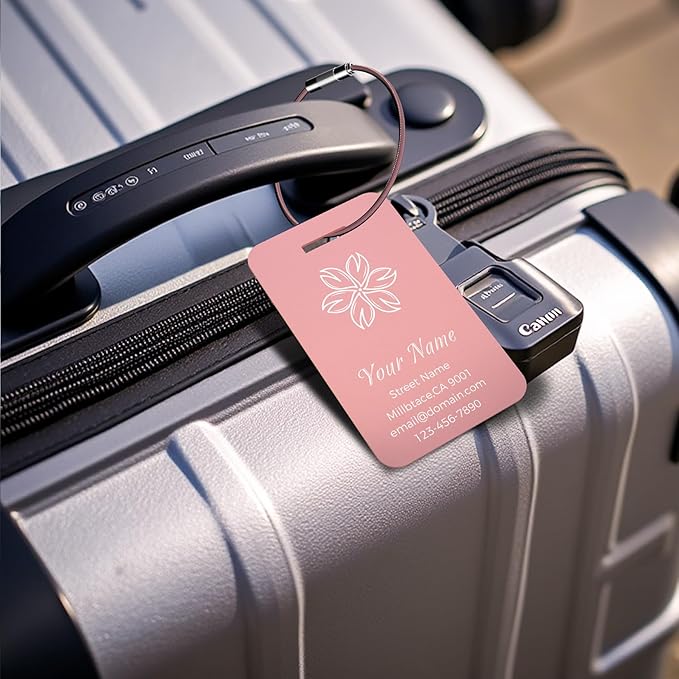Personalized Luggage Tags, Custom Luggage Tags 4 Pack TSA Approved Double Sided - Image 2