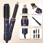 6 in ONE Blow Dryer Brush, Curling Wand Hair Styling Tools Set, Ionic Hot Air Hair Dryer, Massage Oval Hair Dryer, Left&Right Hair Curlers 100-120V