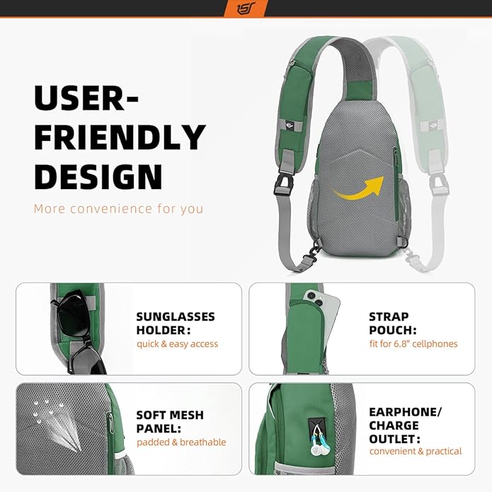 SKYSPER Sling Bag RFID Crossbody Sling Backpack Cross Body Shoulder Bag Travel - Image 4