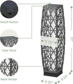Grand patio 2-Piece Solar Outdoor Floor Lamp Solar Powered Wicker Lantern - Image 9