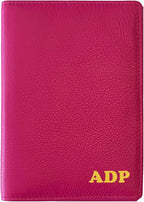 Personalized Monogrammed Bright Pink Leather RFID Passport Wallet by 123CheapChecks