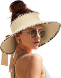 Camptrace Sun Visors for Women Wide Brim Beach Hat Foldable Straw Visor Hat by Camptrace