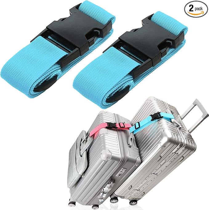 2Pack Luggage Straps for Suitcases, Travel Connector for Carry On Bag, Add Bag by Ajmyonsp