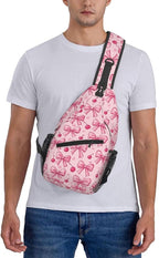 SUPLUCHOM Sling Bag Pink Bows Cherry Hiking Daypack Crossbody Shoulder Backpack - Image 7