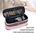 Hair Dryer Travel Carrying Case, Curling Iron Storage Bag, Slim Expandable Handheld Dual-Layer Travel Storage Bag for Dryer/Hair Tool Organizer/Style Organizer