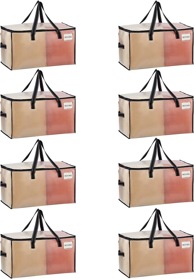 VENO 8 Pack Moving Bags, Comforter and Blanket Storage Bags by Veno