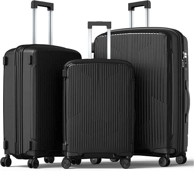Nazhura Luggage Set, 3-Piece Hardside Suitcase Set, 20-inch Carry On, 28-inch by NazhuraGoodCompanionAtHome