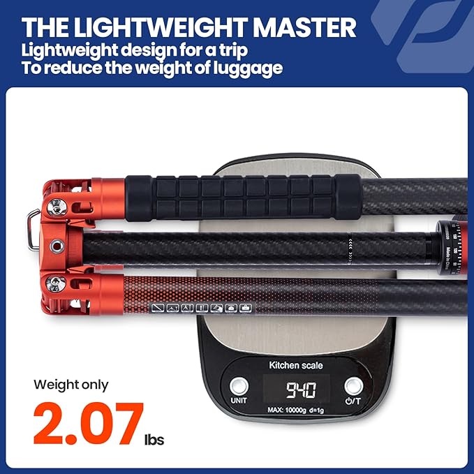Fotopro Carbon Fiber Tripod for Camera 2lbs Ultralight 62 Inch Travel Camera - Image 2