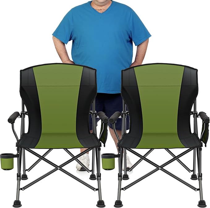 2 Pack Oversized Folding Camping Chair by LINGRONG