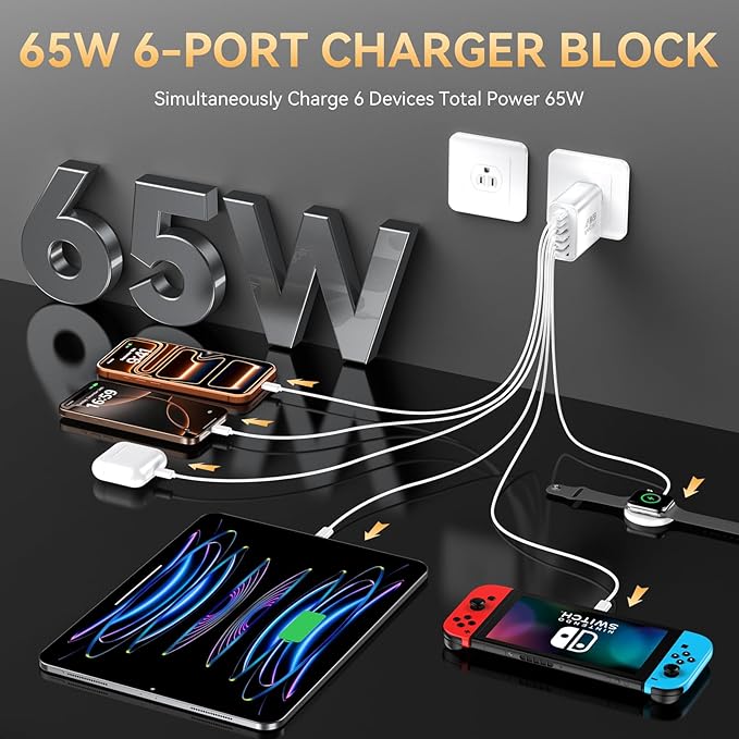 USB C Fast Charger Block, iPhone Charger Fast Charging Blocks 65W Multi Port - Image 2