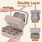 Travel Jewelry Case with LED Lighted Mirror, Personalized Birthday Gifts - Image 2