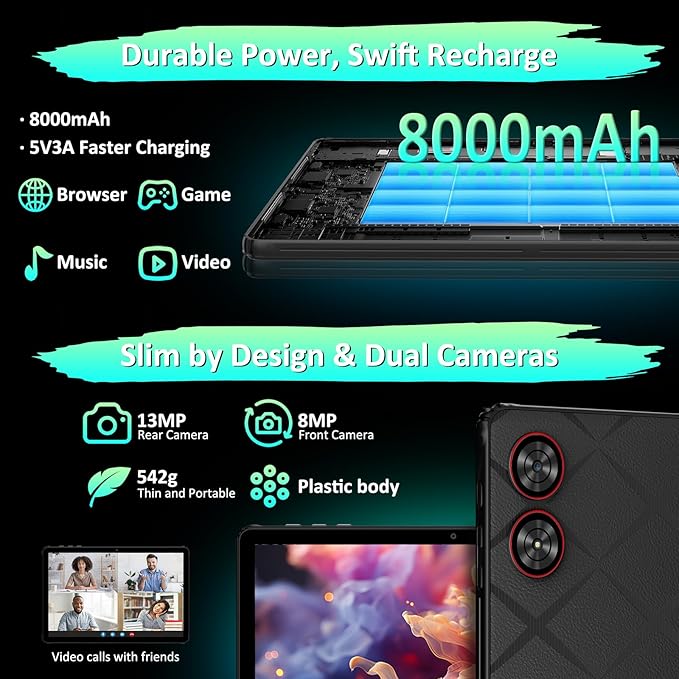 Android Tablet, 2K FHD Display Tablets, 36GB RAM & 256GB ROM, 1TB Expandtion - Image 6