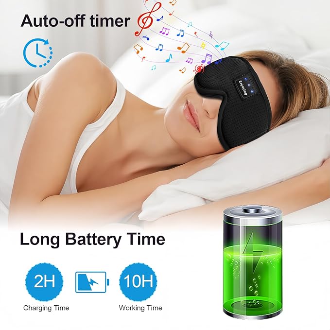 Sleep Headphones, Sleep Mask Bluetooth Wireless Music Eye Mask, Sleeping Mask - Image 4
