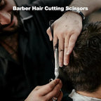 CIICII Professional Hair Cutting Scissors Shears Kit, 440C 7 Inch Barber Haircut Scissors Set (Hair Beard Trimming Haircutting Thinning Shears) for Hairdressing Stylist Hairdresser Salon Home