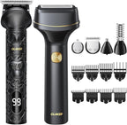 GLAKER Hair Clippers for Men Professional, Cordless Clippers for Hair Cutting, Mens Bear Trimmer, Electric Razor Barber Clippers Hair Trimmer, Gifts for Men