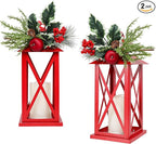 Christmas Decorative Lanterns 2 Pack Outdoor Lantern 13.5" Waterproof Battery by WonderSolar