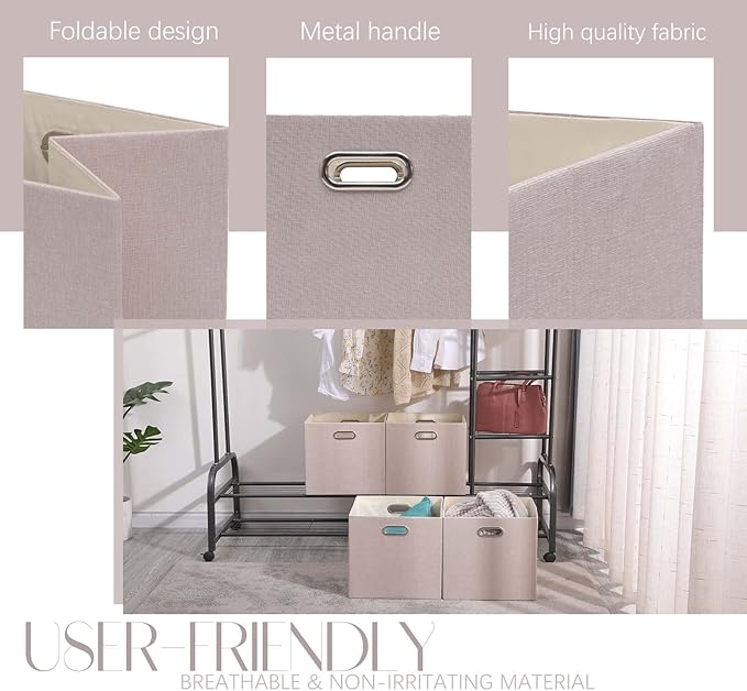 Cube Storage Bins 13×13 Linen Foldable Box - Image 2