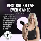 ERGO Super Gentle Large Paddle Brush for Blow Drying - Hair Brushes for Women with Thick or Thin Hair - Dual Hairbrush for Women - Detangler Hair Brush - Gently Detangles Curly or Wet Hair - ERG1000