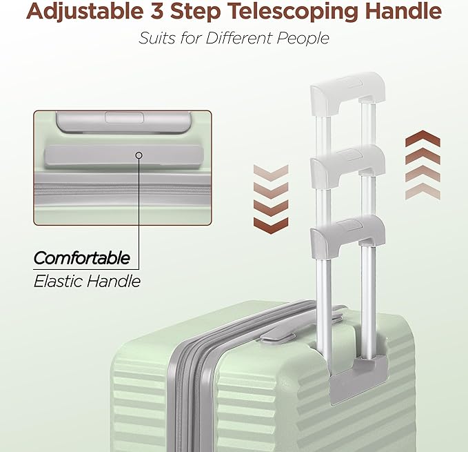 SHOWKOO Luggage Sets 3 Piece Hardside Expandable Suitcase - Image 5
