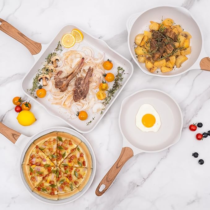 JEETEE 23pcs Pots and Pans Set Non Stick, w/Frying Pans, Sauté & Griddle & - Image 7