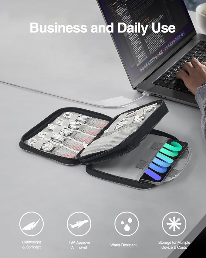 Luxtude Electronics Organizer, Portable Cable Organizer Bag - Image 2