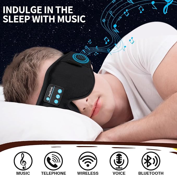 Joythink Sleep Headphones Headband Sleep Mask Eye Mask 3D Deep Bluetooth - Image 7